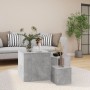 Mesas auxiliares 3 piezas aglomerado gris hormigón de vidaXL, Mesas auxiliares - Ref: Foro24-808589, Precio: 58,29 €, Descuen...