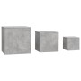 Mesas auxiliares 3 piezas aglomerado gris hormigón de vidaXL, Mesas auxiliares - Ref: Foro24-808589, Precio: 58,29 €, Descuen...