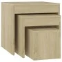 Mesas apilables 3 piezas madera contrachapada roble Sonoma de vidaXL, Mesas auxiliares - Ref: Foro24-808597, Precio: 48,93 €,...