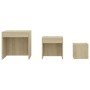 Mesas apilables 3 piezas madera contrachapada roble Sonoma de vidaXL, Mesas auxiliares - Ref: Foro24-808597, Precio: 49,31 €,...