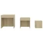 Mesas apilables 3 piezas madera contrachapada roble Sonoma de vidaXL, Mesas auxiliares - Ref: Foro24-808597, Precio: 48,93 €,...