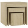 Mesas apilables 3 piezas madera contrachapada roble Sonoma de vidaXL, Mesas auxiliares - Ref: Foro24-808597, Precio: 49,31 €,...