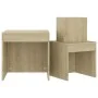 Mesas apilables 3 piezas madera contrachapada roble Sonoma de vidaXL, Mesas auxiliares - Ref: Foro24-808597, Precio: 48,93 €,...