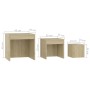 Mesas apilables 3 piezas madera contrachapada roble Sonoma de vidaXL, Mesas auxiliares - Ref: Foro24-808597, Precio: 49,31 €,...