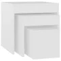 Mesas apilables 3 piezas madera contrachapada blanco de vidaXL, Mesas auxiliares - Ref: Foro24-808594, Precio: 55,41 €, Descu...