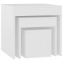 Mesas apilables 3 piezas madera contrachapada blanco de vidaXL, Mesas auxiliares - Ref: Foro24-808594, Precio: 59,17 €, Descu...
