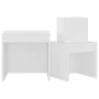 Stackable tables 3 pieces white plywood by vidaXL, Side tables - Ref: Foro24-808594, Price: 55,41 €, Discount: %