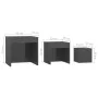Mesas apilables 3 piezas madera contrachapada gris brillante de vidaXL, Mesas auxiliares - Ref: Foro24-808602, Precio: 46,77 ...