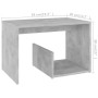 Mesa auxiliar de madera contrachapada gris hormigón 59x36x38 cm en Mesas auxiliares | Comprar online en Foru.es