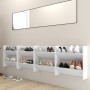 Zapateros de pared 4 uds madera contrachapada blanco 60x18x60cm en Zapateros y organizadores de calzado | Comprar online en Foru