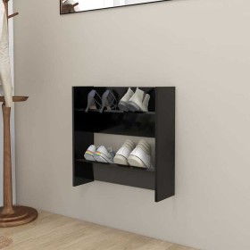 Zapatero de pared madera contrachapada negro 60x18x60 cm en Zapateros y organizadores de calzado | Comprar online en Foru.es