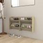 Zapateros de pared 2 uds contrachapada roble Sonoma 60x18x60 cm en Zapateros y organizadores de calzado | Comprar online en Foru