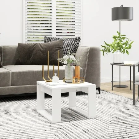Mesa auxiliar de madera contrachapada blanco 50x50x35 cm de vidaXL, Mesas auxiliares - Ref: Foro24-808621, Precio: 34,96 €, D...