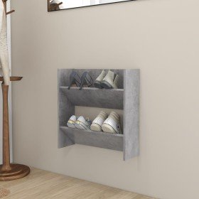 Zapatero de pared madera contrachapada gris hormigón 60x18x60cm en Zapateros y organizadores de calzado | Comprar online en Foru