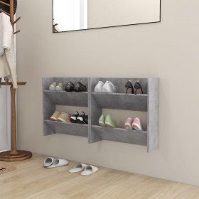Zapateros de pared 2 uds contrachapada gris hormigón 60x18x60cm en Zapateros y organizadores de calzado | Comprar online en Foru