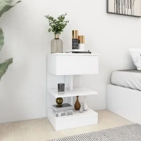 Mesita de noche aglomerado blanco 40x35x65 cm de vidaXL, Mesitas de noche - Ref: Foro24-808648, Precio: 44,24 €, Descuento: %