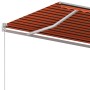 Toldo retráctil automático con postes naranja y marrón 6x3 m en Toldos | Comprar online en Foru.es