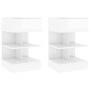 Mesitas de noche 2 unidades blanco brillo 40x35x65 cm de vidaXL, Mesitas de noche - Ref: Foro24-808661, Precio: 83,96 €, Desc...