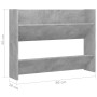 Zapatero de pared madera contrachapada gris hormigón 80x18x60cm en Zapateros y organizadores de calzado | Comprar online en Foru