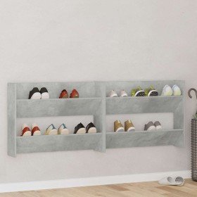 Zapateros de pared 2 uds contrachapada gris hormigón 80x18x60cm en Zapateros y organizadores de calzado | Comprar online en Foru