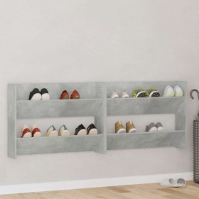 Zapateros de pared 2 uds contrachapada gris hormigón 80x18x60cm en Zapateros y organizadores de calzado | Comprar online en Foru