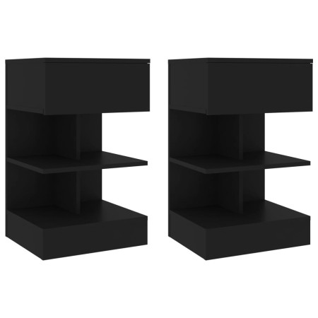 Mesitas de noche 2 unidades negro 40x35x50 cm de vidaXL, Mesitas de noche - Ref: Foro24-808651, Precio: 86,79 €, Descuento: %