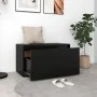 Black engineered wood hallway bench 80x40x45 cm by vidaXL, Benches for halls and storage - Ref: Foro24-808667, Price: 55,32 €...