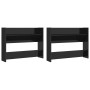 Zapateros de pared 2 uds contrachapada negro brillo 80x18x60 cm en Zapateros y organizadores de calzado | Comprar online en Foru