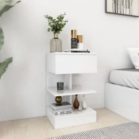 Glossy white plywood nightstand 40x35x65 cm by vidaXL, Nightstands - Ref: Foro24-808660, Price: 51,13 €, Discount: %
