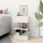 Mesita de noche madera contrachapada blanco brillo 40x35x65 cm de vidaXL, Mesitas de noche - Ref: Foro24-808660, Precio: 51,8...