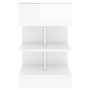 Mesita de noche madera contrachapada blanco brillo 40x35x65 cm de vidaXL, Mesitas de noche - Ref: Foro24-808660, Precio: 51,8...