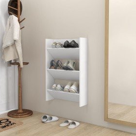 Zapatero de pared madera contrachapada blanco 60x18x90 cm en Zapateros y organizadores de calzado | Comprar online en Foru.es