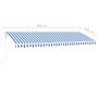 Toldo automático LED sensor de viento azul y blanco 500x350 cm de vidaXL, Toldos - Ref: Foro24-3069671, Precio: 804,66 €, Des...