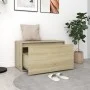 Hallway bench engineered wood Sonoma oak 80x40x45 cm by vidaXL, Benches for halls and storage - Ref: Foro24-808669, Price: 51...