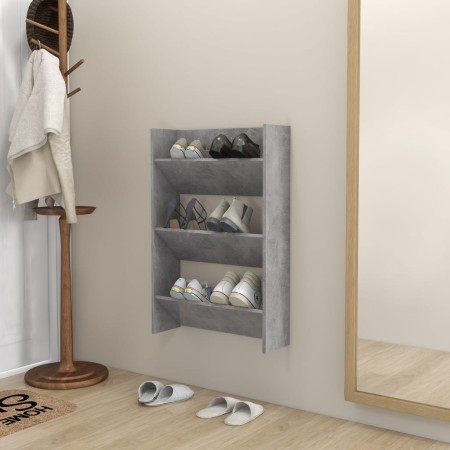 Zapatero de pared madera contrachapada gris hormigón 60x18x90cm en Zapateros y organizadores de calzado | Comprar online en Foru