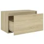 Hallway bench engineered wood Sonoma oak 80x40x45 cm by vidaXL, Benches for halls and storage - Ref: Foro24-808669, Price: 51...
