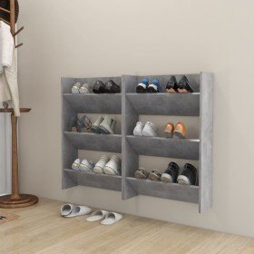 Zapateros de pared 2 uds contrachapada gris hormigón 60x18x90cm en Zapateros y organizadores de calzado | Comprar online en Foru