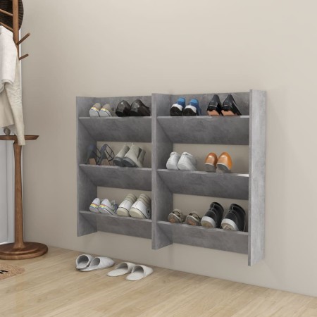 Zapateros de pared 2 uds contrachapada gris hormigón 60x18x90cm en Zapateros y organizadores de calzado | Comprar online en Foru