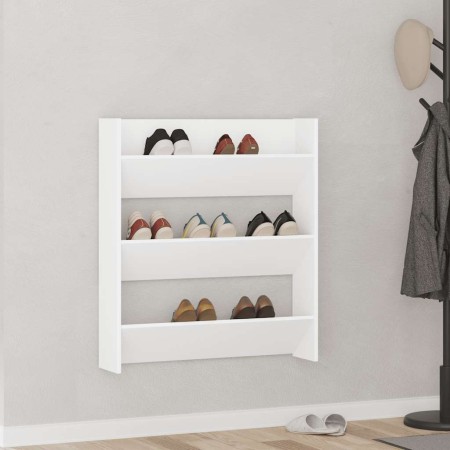 Zapatero de pared madera contrachapada blanco 80x18x90 cm en Zapateros y organizadores de calzado | Comprar online en Foru.es