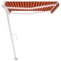 Toldo automático LED sensor de viento naranja marrón 450x350 cm de vidaXL, Toldos - Ref: Foro24-3069655, Precio: 827,97 €, De...