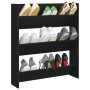 Zapatero de pared madera contrachapada negro 80x18x90 cm en Zapateros y organizadores de calzado | Comprar online en Foru.es