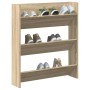 Zapatero de pared madera contrachapada roble Sonoma 80x18x90 cm en Zapateros y organizadores de calzado | Comprar online en Foru