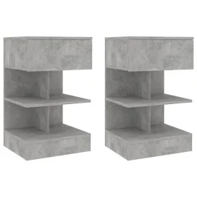Mesitas de noche 2 uds gris hormigón 40x35x70 cm de vidaXL, Mesitas de noche - Ref: Foro24-808657, Precio: 70,01 €, Descuento: %