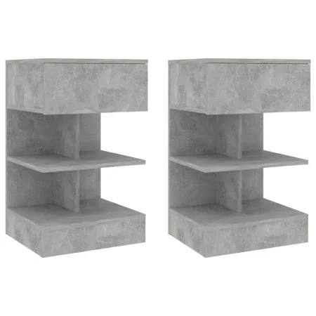 Mesitas de noche 2 uds gris hormigón 40x35x70 cm de vidaXL, Mesitas de noche - Ref: Foro24-808657, Precio: 70,01 €, Descuento: %