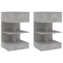 Mesitas de noche 2 uds gris hormigón 40x35x70 cm de vidaXL, Mesitas de noche - Ref: Foro24-808657, Precio: 70,01 €, Descuento: %