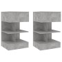 Mesitas de noche 2 uds gris hormigón 40x35x70 cm de vidaXL, Mesitas de noche - Ref: Foro24-808657, Precio: 70,82 €, Descuento: %