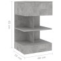 Mesitas de noche 2 uds gris hormigón 40x35x70 cm de vidaXL, Mesitas de noche - Ref: Foro24-808657, Precio: 70,82 €, Descuento: %