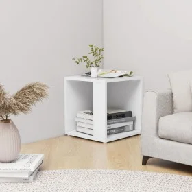 Mesa auxiliar de madera contrachapada blanco 33x33x34,5 cm de vidaXL, Mesas auxiliares - Ref: Foro24-809008, Precio: 25,48 €,...