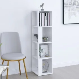 Mueble de esquina madera contrachapada blanco 33x33x132 cm de vidaXL, Taquillas y armarios de almacenamiento - Ref: Foro24-80...