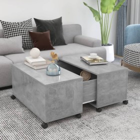 Mesa de centro madera contrachapada gris hormigón 75x75x38 cm en Mesas de centro | Comprar online en Foru.es